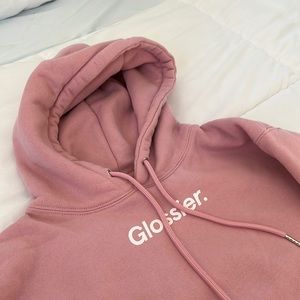 Pink Glossier hoodie size small